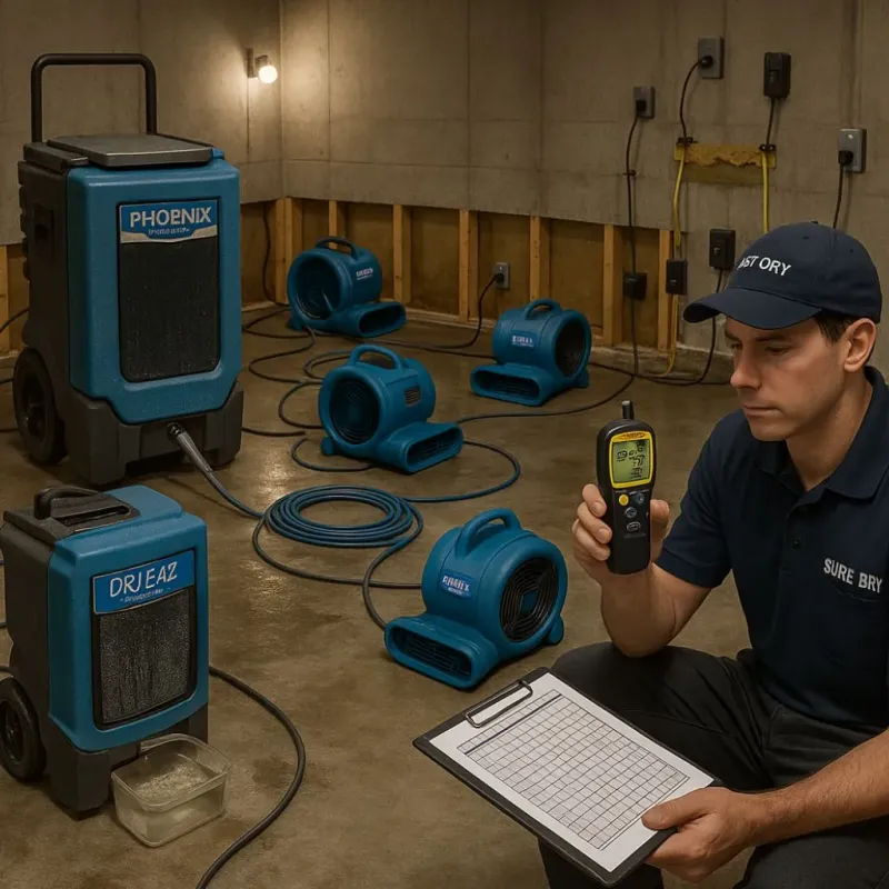 Structural Drying and Dehumidification process in East Perrine, FL